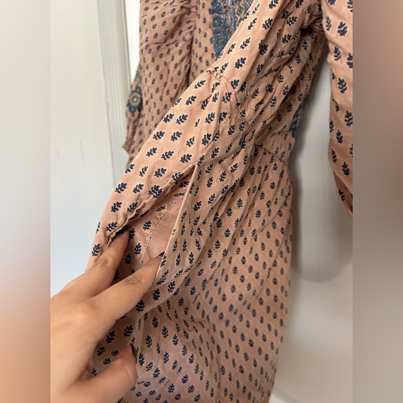 Anthropologie Tunic Embroidered Mauve Mini Dress Size S Boho Western Festival - Picture 11 of 15